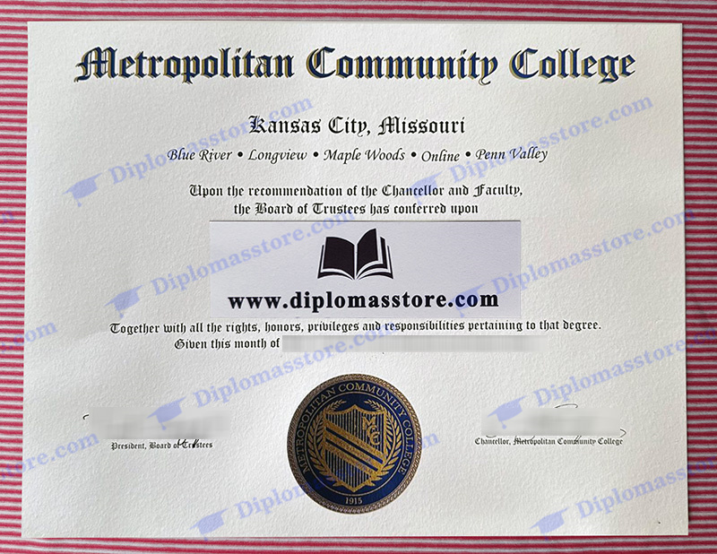 MCC Kansas City diploma, Metropolitan Community College certificate,