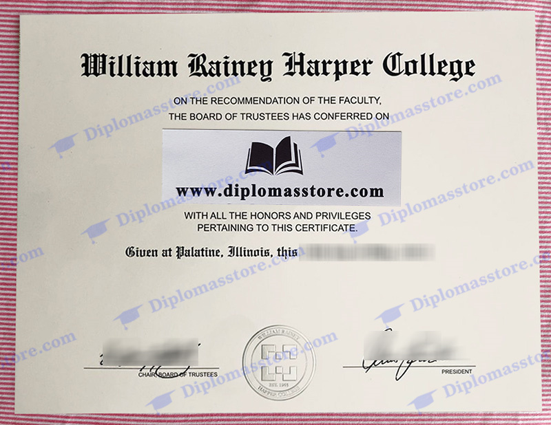 William Rainey Harper College diploma, William Rainey Harper College certificate,