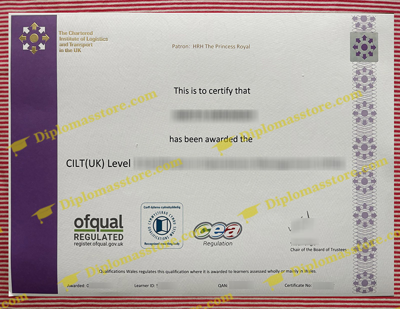 CILT UK certificate, Chartered Institute of Logistics and Transport certificate,