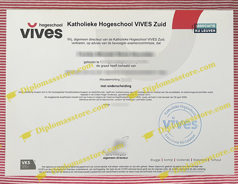 Hogeschool Vives diploma, Hogeschool Vives degree,