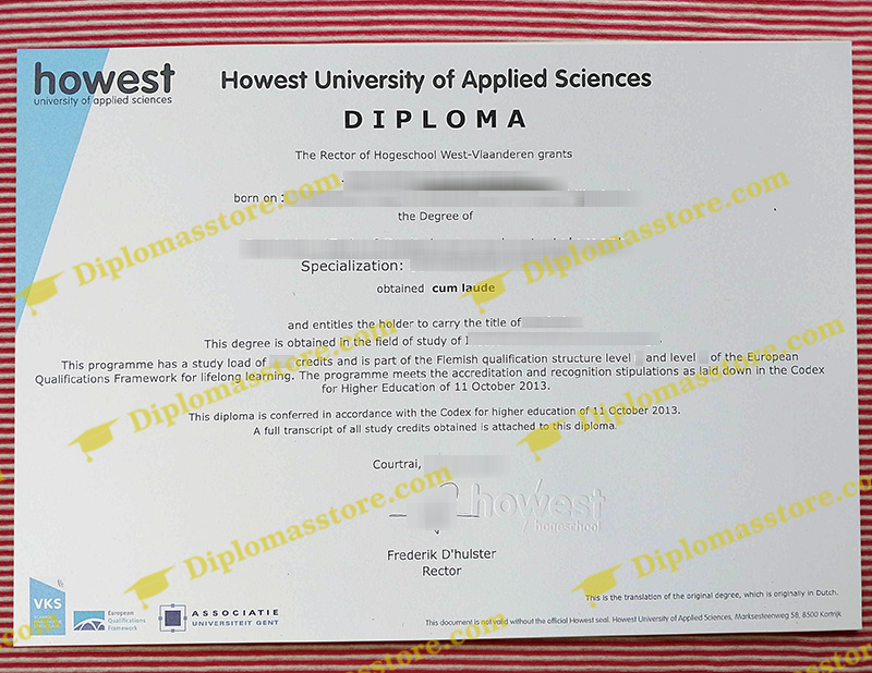 Hogeschool West-Vlaanderen diploma, Hogeschool West-Vlaanderen degree,