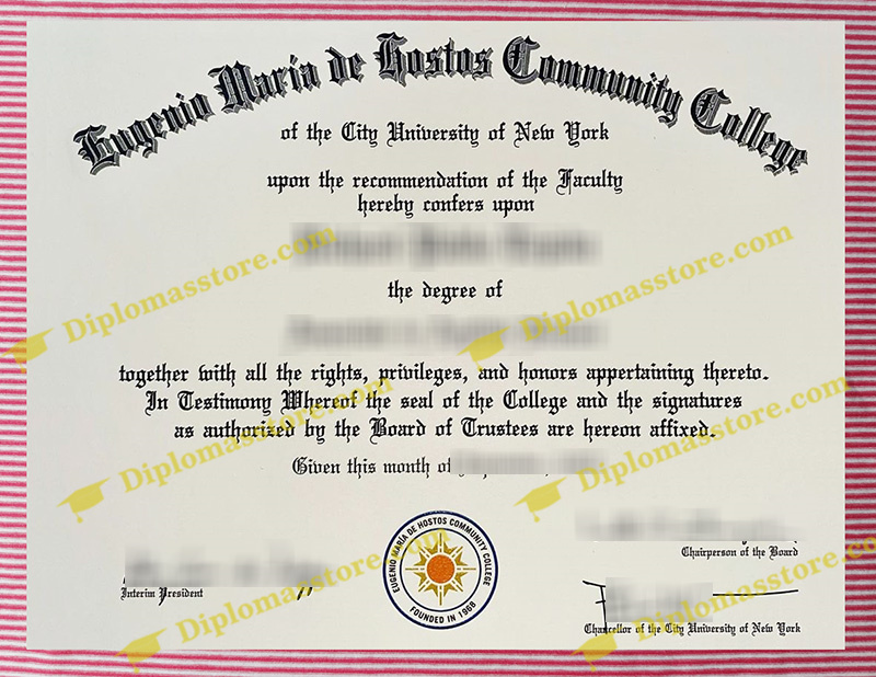 Hostos Community College diploma, Hostos Community College degree,