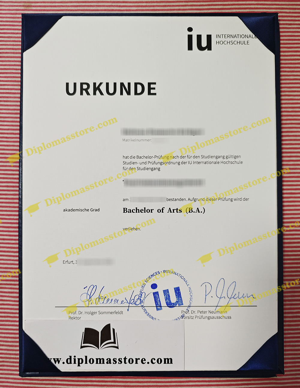 IU Internationale Hochschule degree, IU urkunde,