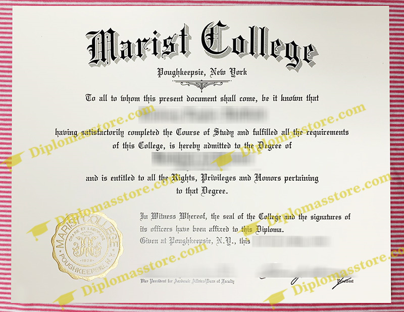 Marist College diploma, Marist College certificate,