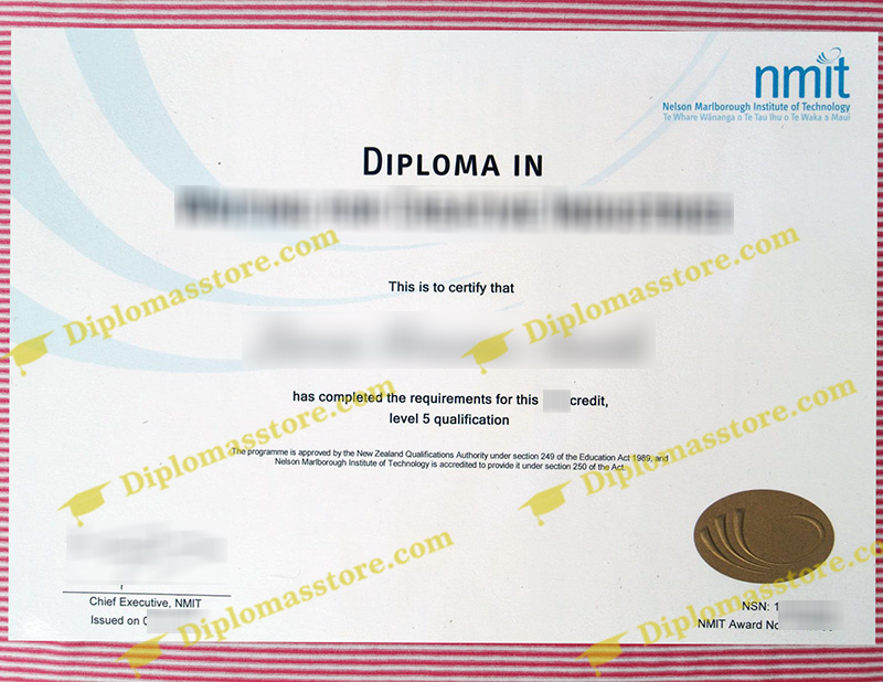 NMIT diploma, Nelson Marlborough Institute of Technology certificate,