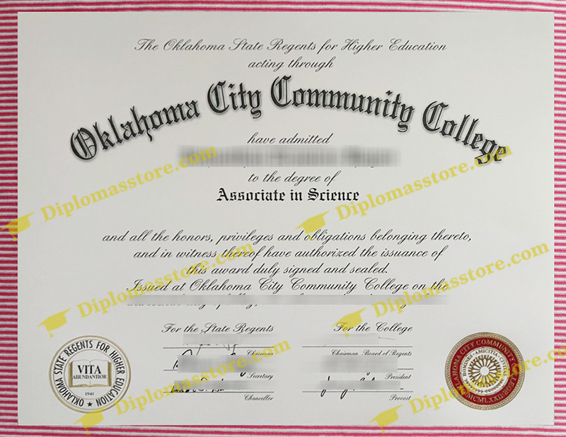 Oklahoma City Community College diploma, OCCC associate degree,