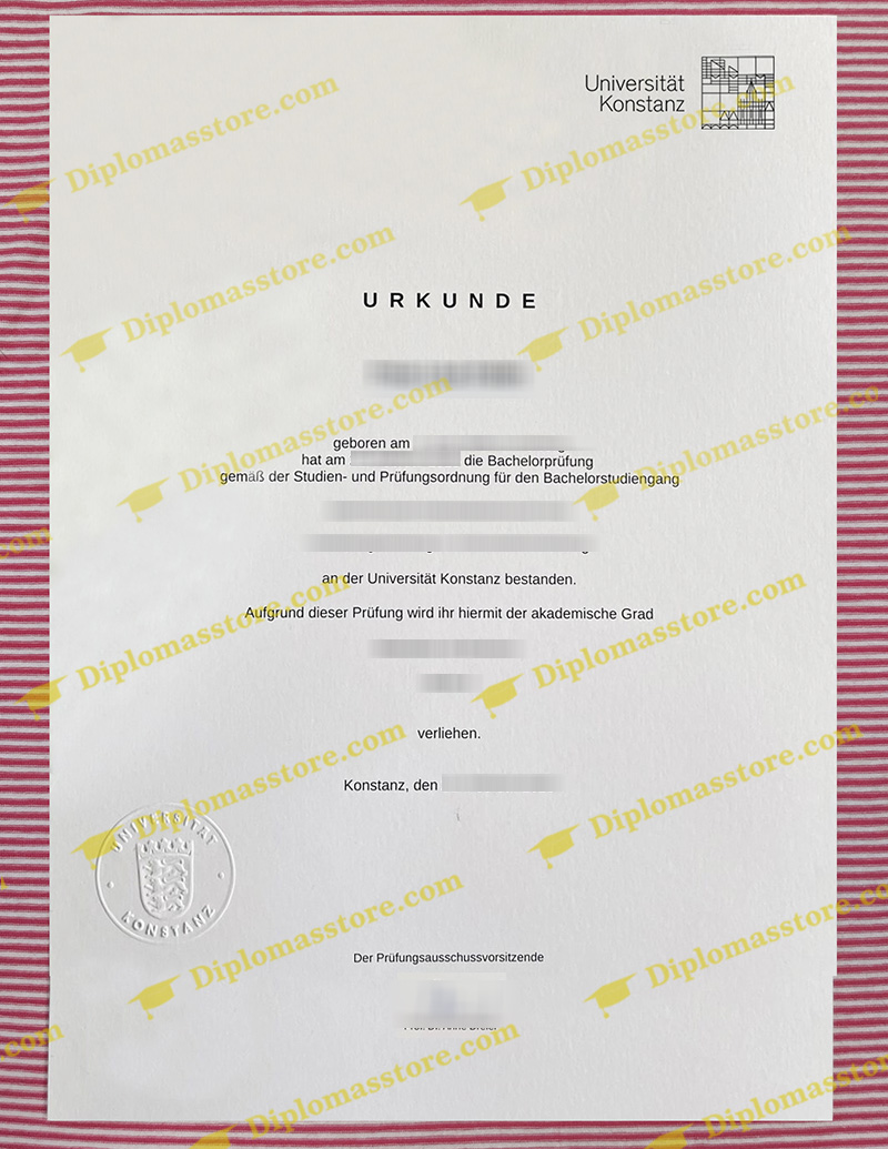 Universität Konstanz urkunde, Universität Konstanz degree,